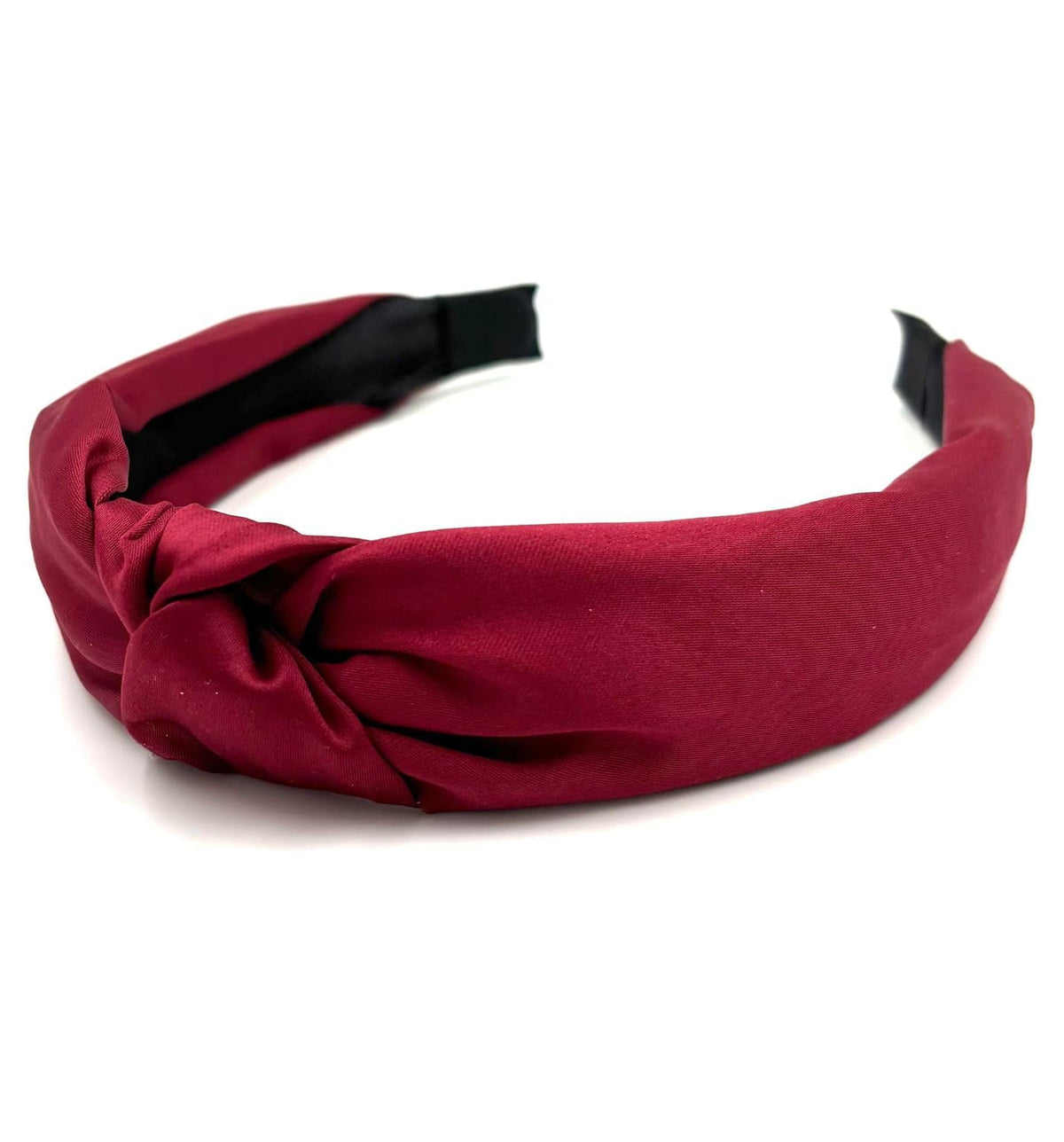 Knotted Satin Headband for Women and Girls, Top-Knot Hard Headband with Scalp-Protection Lining, One Size, Nine Colors
