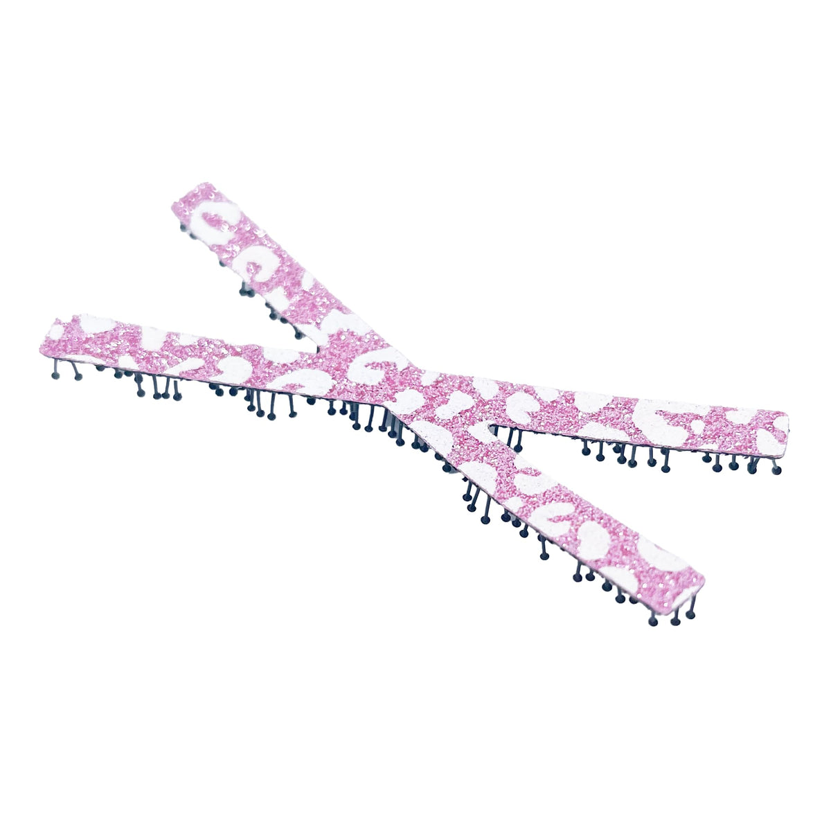 Glitter No-Crease Hair Clip for Bangs, Made in Japan, Cross, Mini Oval, Teardrop and Ribbon Shapes in Many Colors