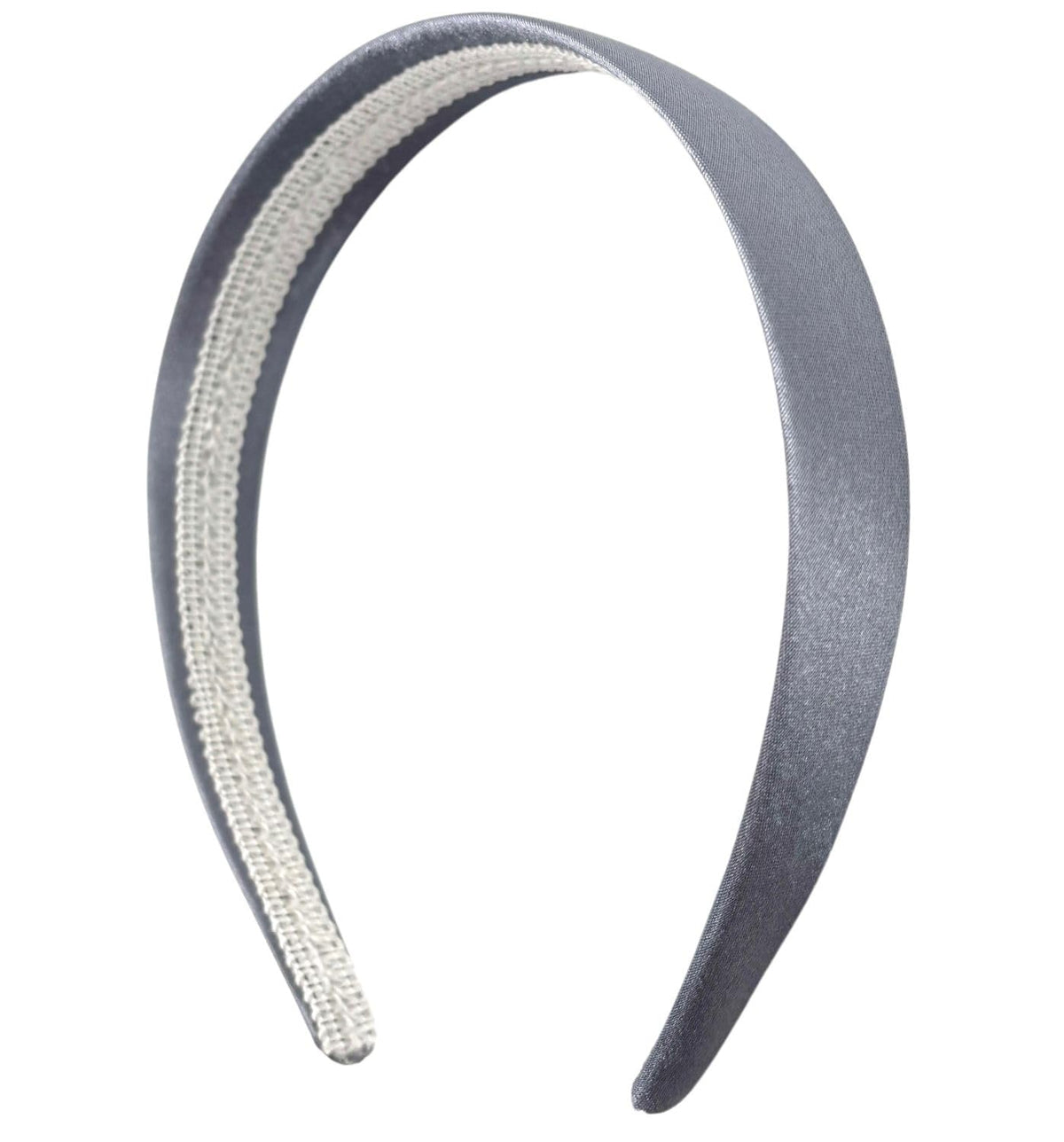 Satin Hard Headband for Women and Girls, 2.5 cm Wide Slim Hair Band with a No-Teeth Grip Lining, One Size, Fourteen Colors