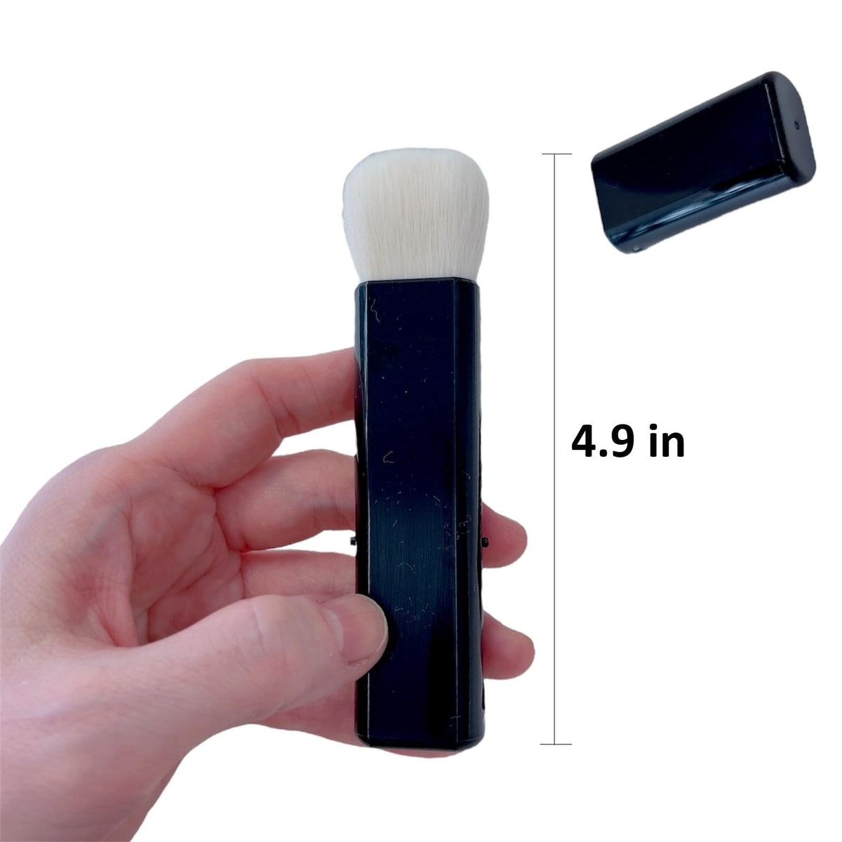 Kumano Fude Portable Makeup Brush with Cap, Compact Blush and Foundation Brush, Made in Japan