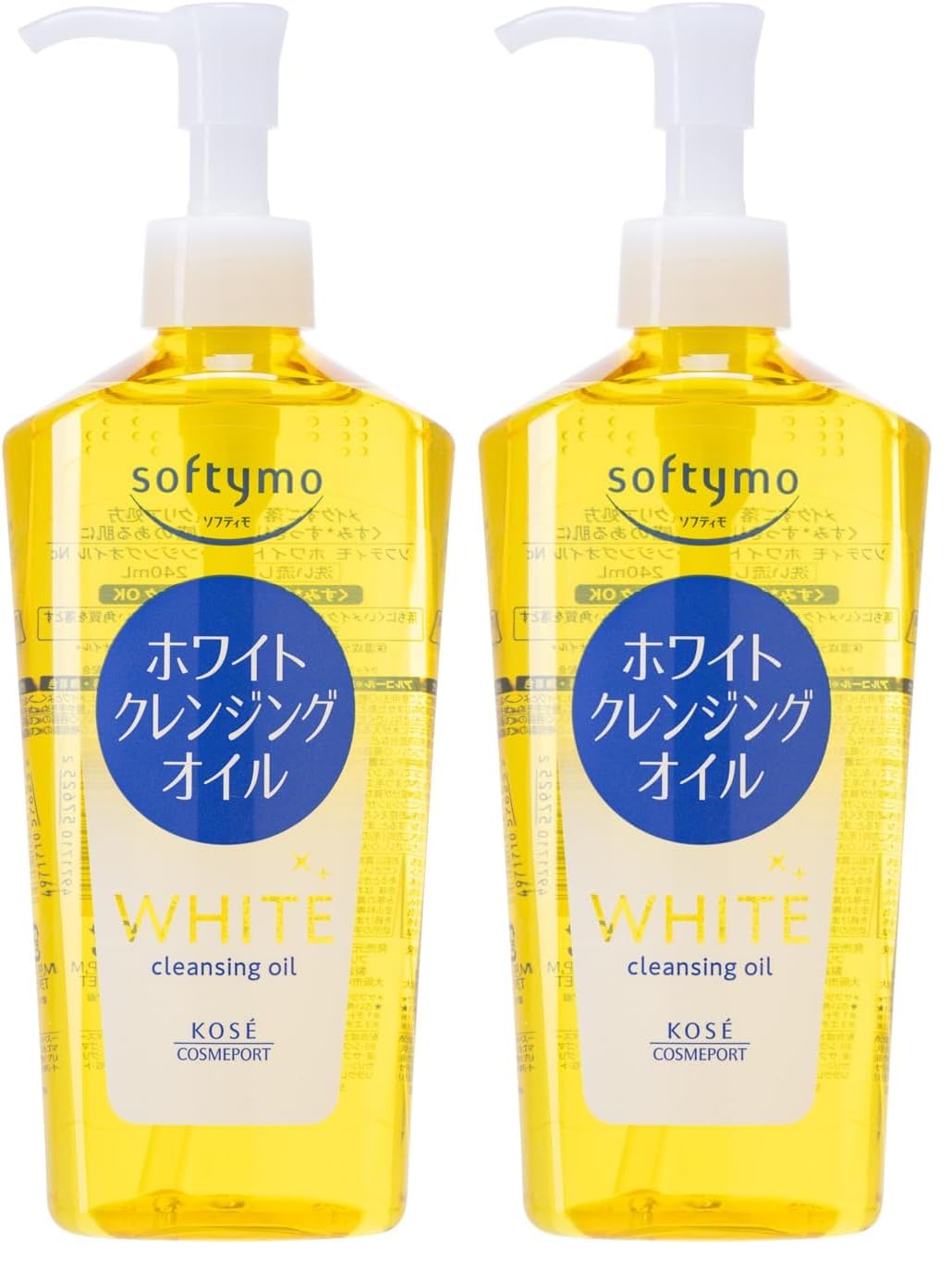 Softymo White Cleansing Oil Nc, Keratin-Clear Makeup Remover Oil with 5 Organic-Certified Botanical Oils, Eyelash-Extension Safe, 240 mL