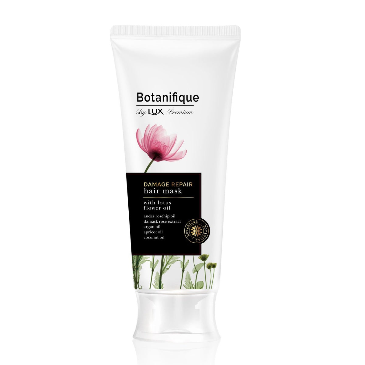 Botanifique Damage Repair Hair Mask, Rinse-Off Hair Treatment with Lotus Flower Oil, Andes Rosehip Oil, Damask Rose Extract, Argan, Apricot and Coconut Oil, Paraben-Free and Free of Synthetic Colourants, 170 g