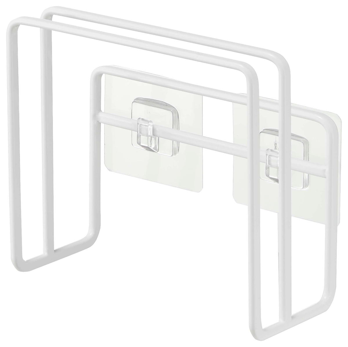 Yamazaki Tower Film Hook Cutting Board Holder, Steel Stand for Two Boards with Adhesive Film Hooks, 12 x 5.7 x 12 cm and 140 g, White or Black