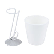 LEC Double Coat Cup Stand, Suction Mounted Floating Cup Holder with 200 ml Cup for Sinks, 7.5 x 8.5 x 10.5 cm, Holds 500 g