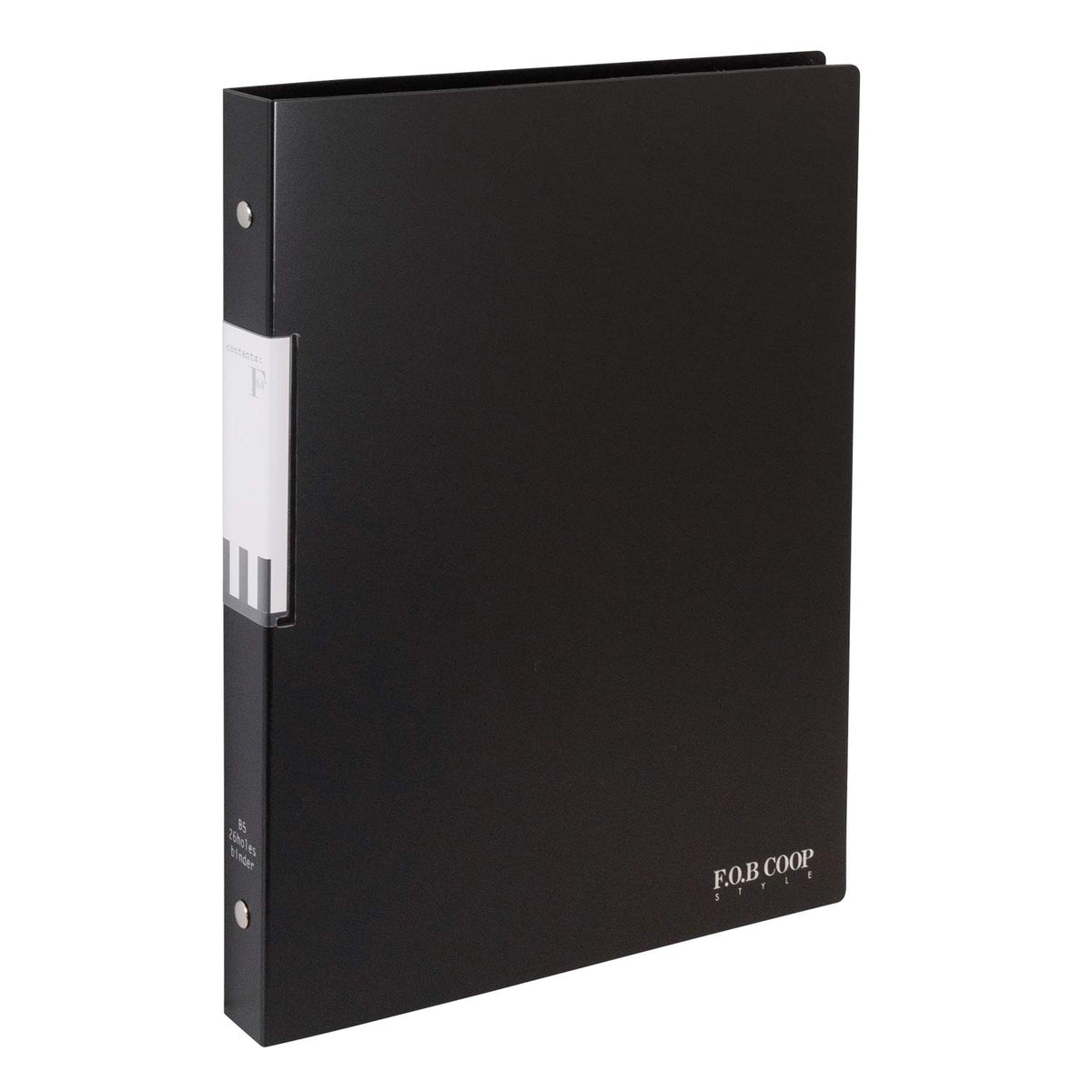 Kyokuto F.O.B COOP Loose-Leaf Binder, Metal Rings Holding About 140 Leaves, Pockets in Both Covers, A5 20-Hole, B5 26-Hole or A4 30-Hole, Clear, White, Grey or Black