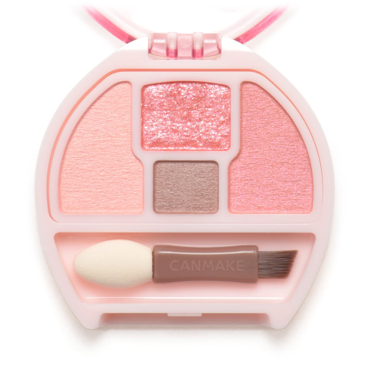 Canmake Plumpuku Coordinate Eyes, Four-Pan Under-Eye Shadow Palette with Matte, Pearl and Glitter for Three Looks, 1.4 g