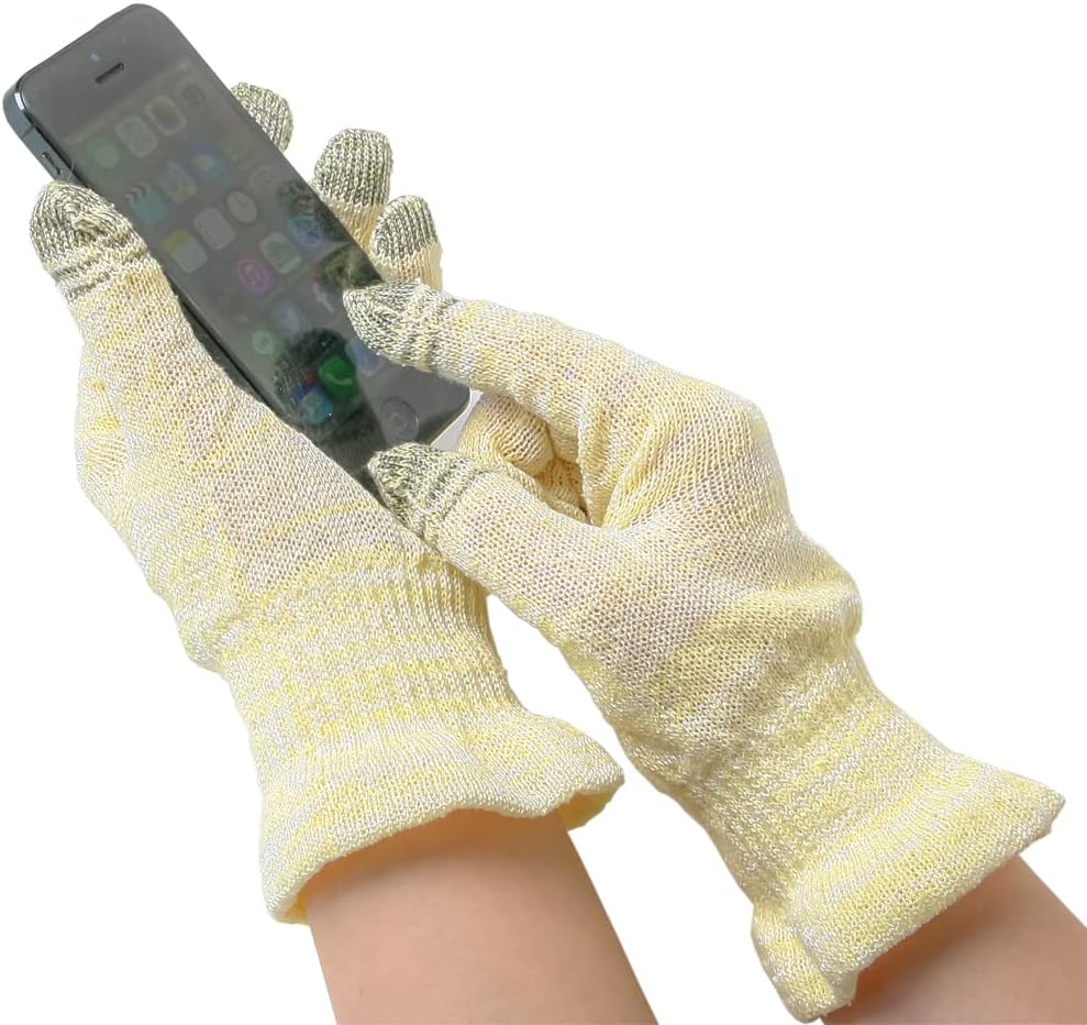 Kinuya 100% Silk Night Gloves with Touchscreen Fingertips, Moisturising Hand Care Gloves, Small size, Made in Japan