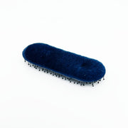 Velvet No-Crease Hair Clip for Bangs, Made in Japan, Mini Oval, Mini Teardrop and Ribbon Shapes in Navy, Beige, Black and Brown