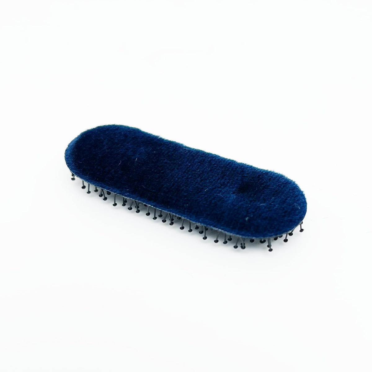 Velvet No-Crease Hair Clip for Bangs, Made in Japan, Mini Oval, Mini Teardrop and Ribbon Shapes in Navy, Beige, Black and Brown