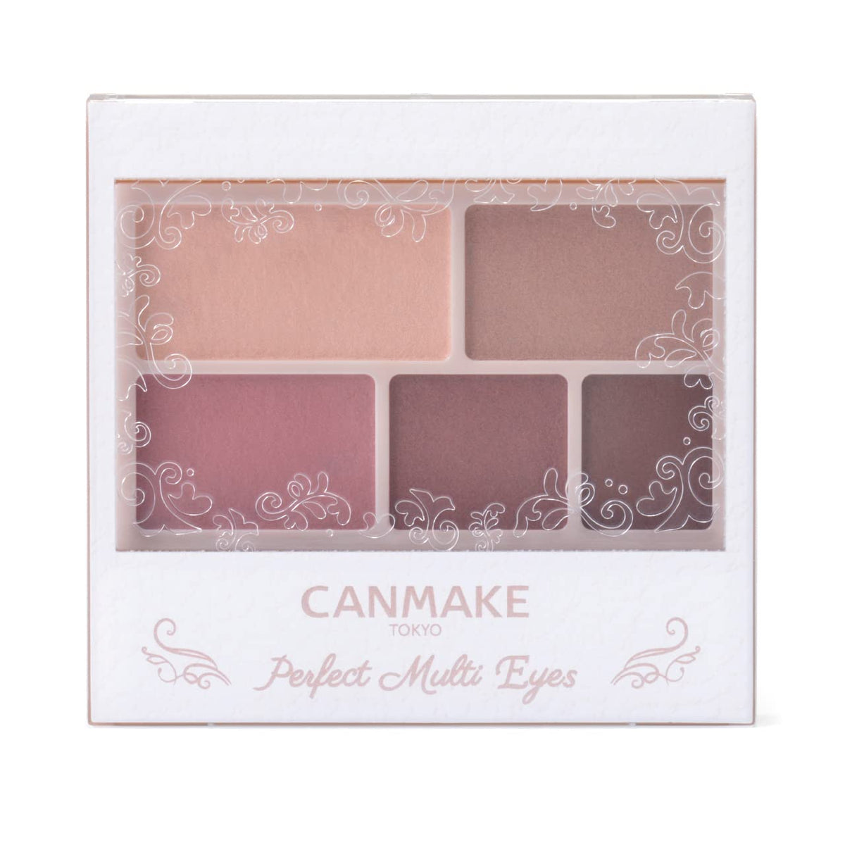 Canmake Perfect Multi Eyes, Five-Colour Glitter-Free Matte Palette for Eyeshadow, Eyebrow and Eyeliner, about 3 g