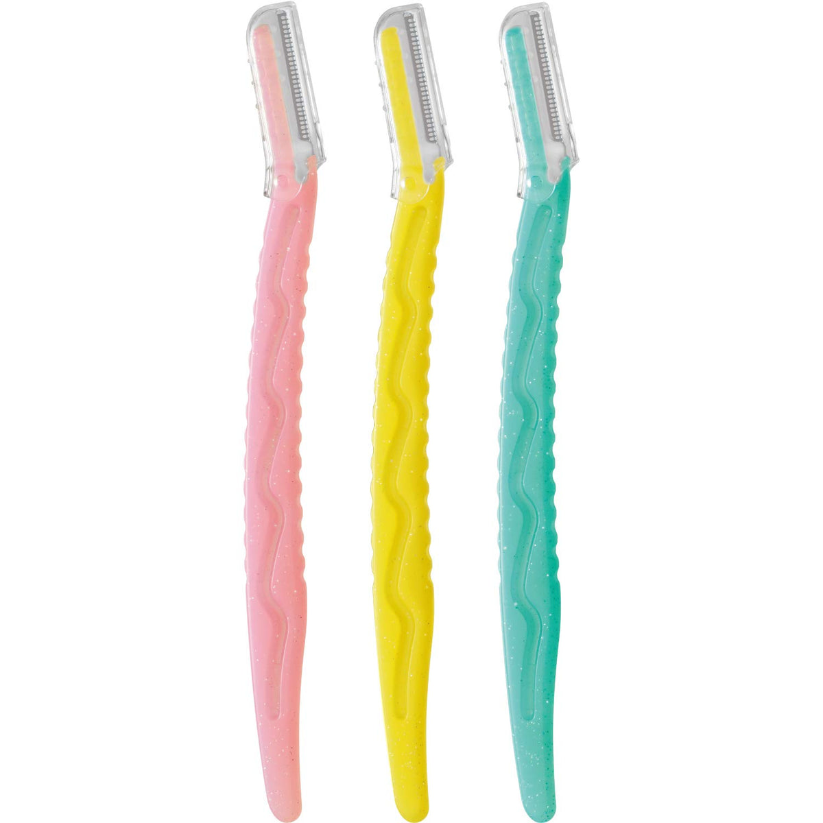 Feather Piany Sensitive Skin Eyebrow Razors, Slim-Head Brow and Fine-Area Razors with Sensitive Guard, 3 Razors x 2 Packs (6 Razors)