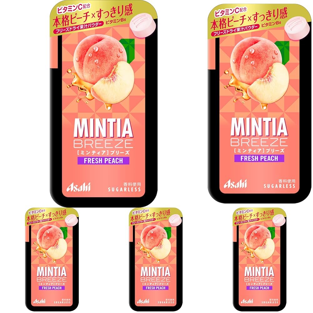 Mintia Breeze Fresh Peach Sugarless Tablets, 30 Tablets x 8 Cases