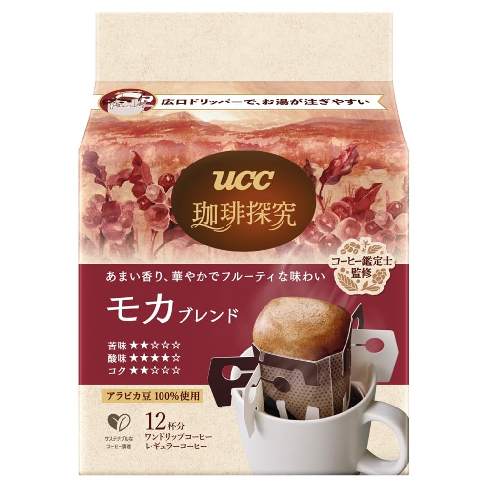 UCC Coffee Exploration One-Drip Coffee, Mocha Blend Or Colombian Blend, 3 Packs Of 12 Drip Bags