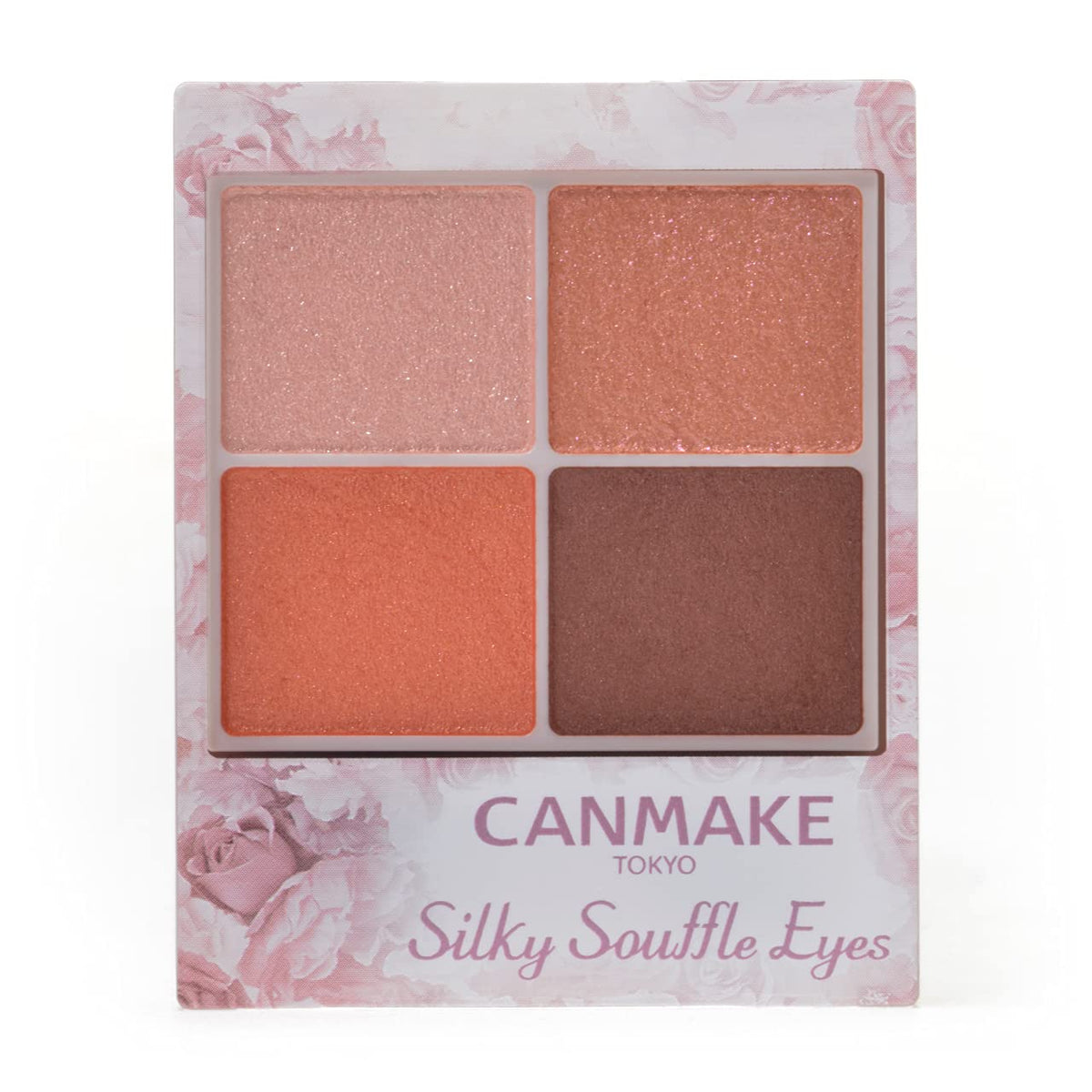 Canmake Silky Souffle Eyes, Glossy Pearl Four-Colour Eyeshadow Palette with Beauty-Serum Ingredients and a Double-Ended Tip, 4.8 g