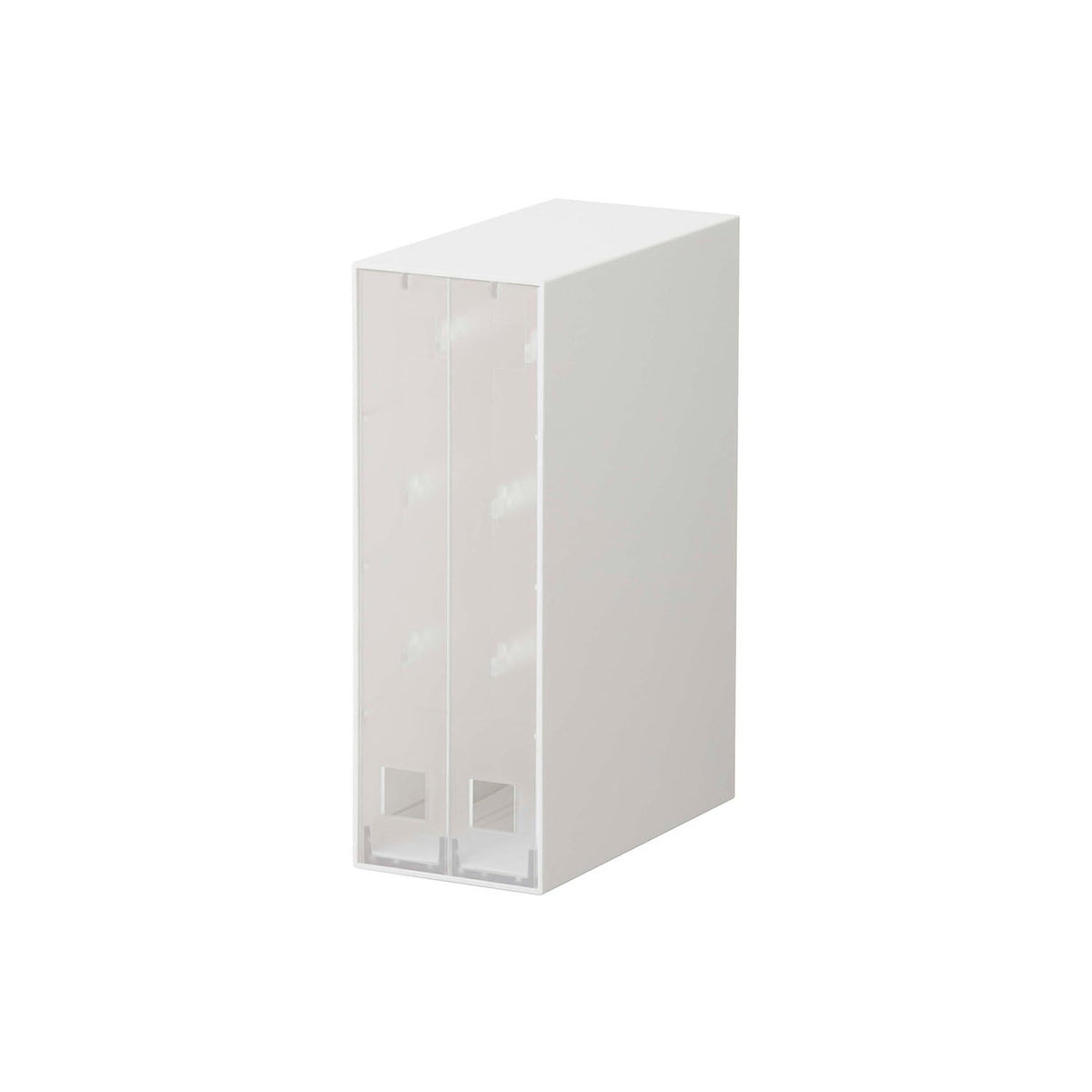 Yamazaki Tower Necklace and Earring Drawer Case, Slim Two-Drawer Case with Translucent Fronts and Felt Mats for Necklaces and Earrings, 8.8 x 17.5 x 25.3 cm; drawer 4.1 x 17.2 x 24.6 cm and 565 g, White or Black