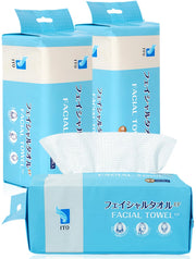 ITO Facial Towel EF Set of 3 Bags, 180 Thick Disposable Face Towels of Pulp and Rayon, 20 x 18.5 cm, OEKO-TEX Certified