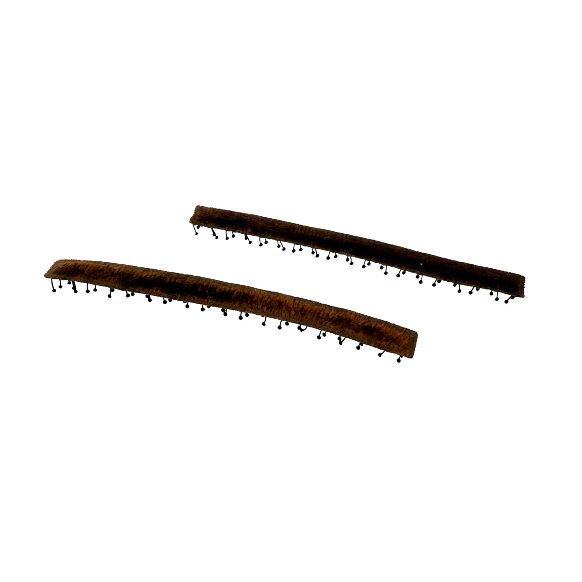 Slim Rectangle No-Crease Hair Clips for Bangs, Set of 2, Made in Japan, Glitter, Faux Leather and Velvet, 74 x 5.8 mm