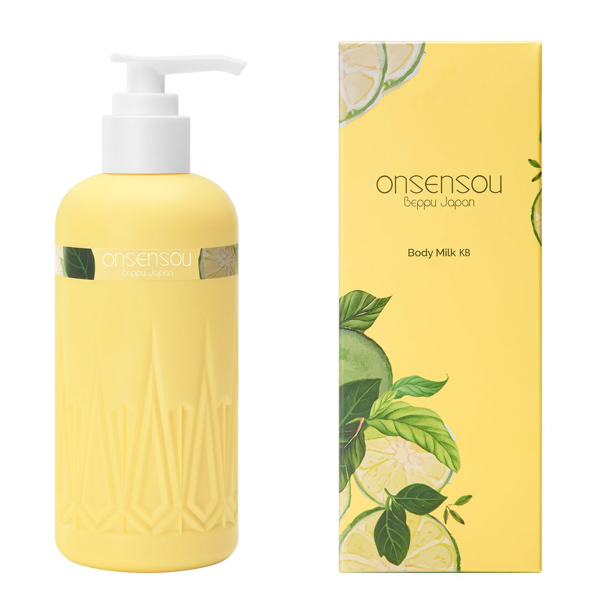 ONSENSOU Kabosu Body Milk, 250 mL, Squalane and Shea, Retinol and AHA, Hot Spring Algae
