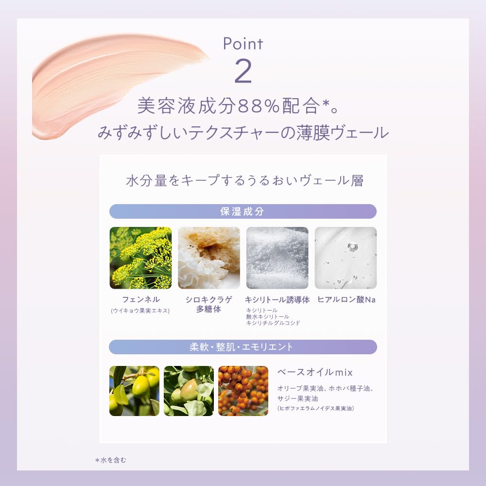 Naturaglace Radiant Skin Perfecter N 30 g SPF32 PA++, Pink Beige Serum-Based Makeup Base with Radiant Bouquet Scent, Soap-Off and Non-Chemical