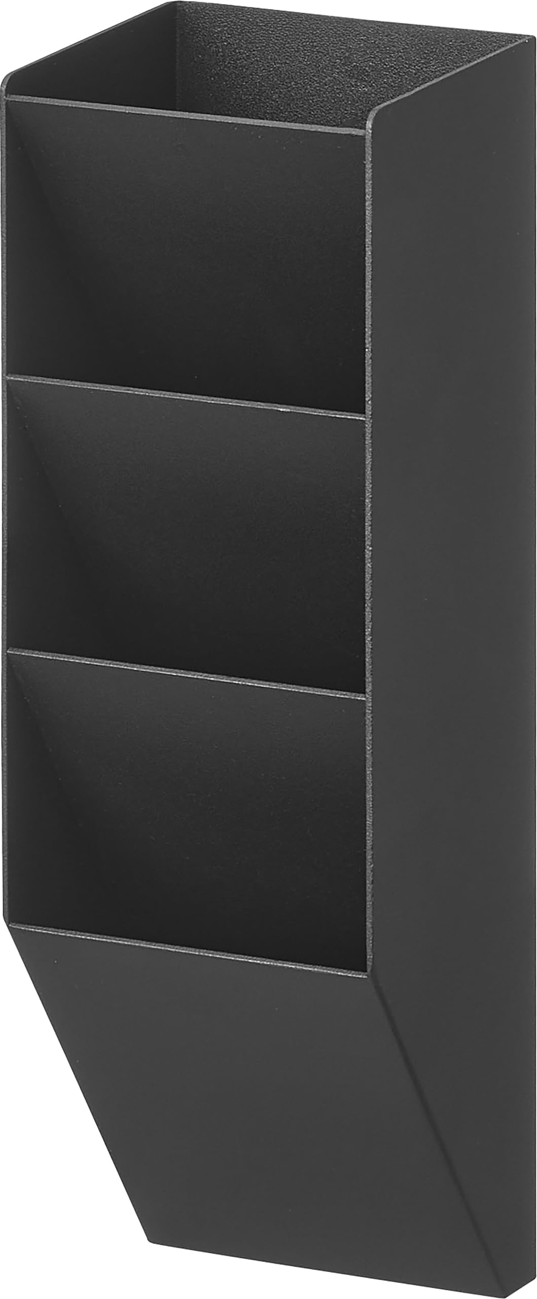 Yamazaki Tower Magnetic Pen Stand, Three-Tier Steel Pen Holder for Steel Walls and Panels, 62 x 62 x 208 mm and 495 g, Holds 500 g, Black or White