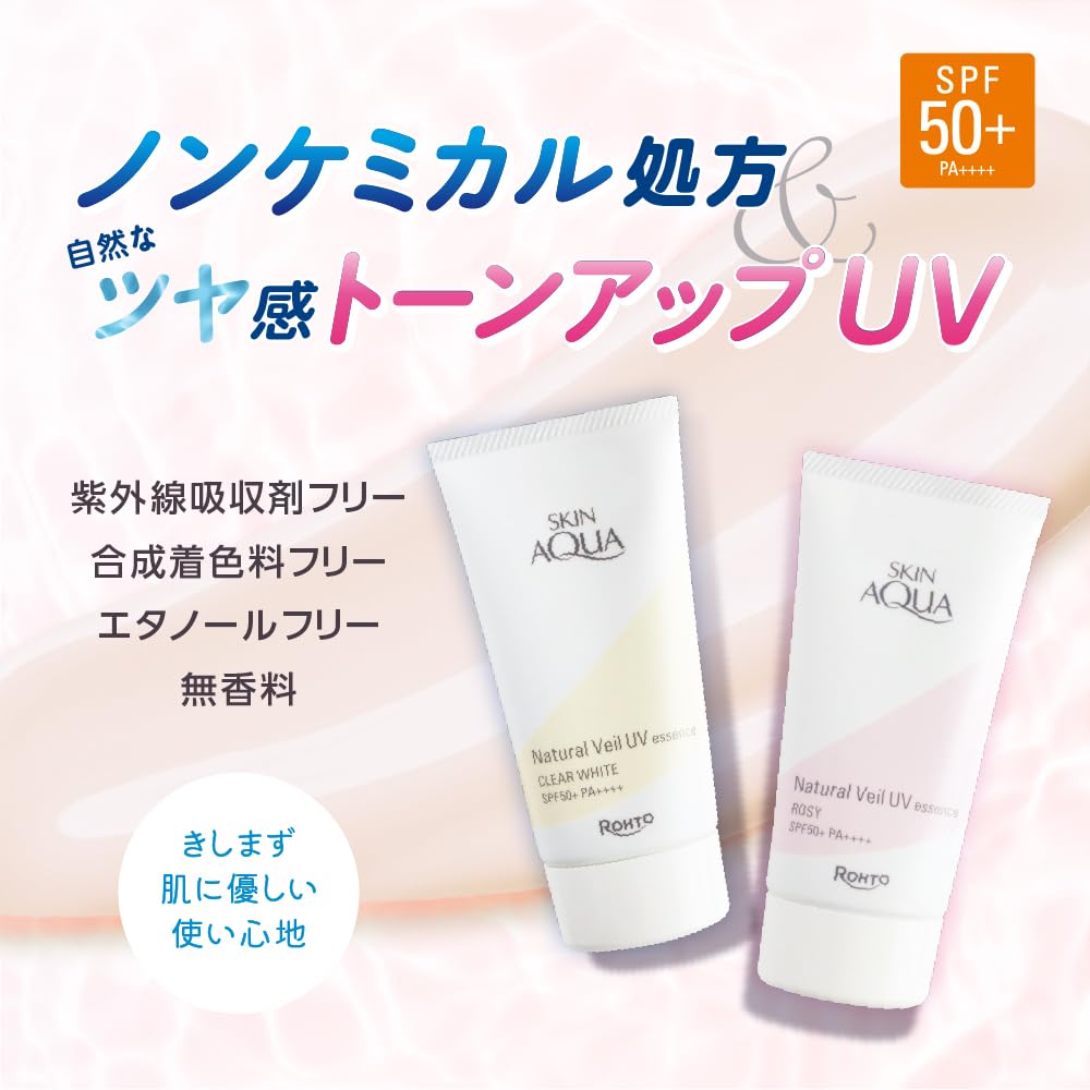 SKIN AQUA Natural Veil UV Essence — SPF50+ PA++++ Non-Chemical Sunscreen 50g