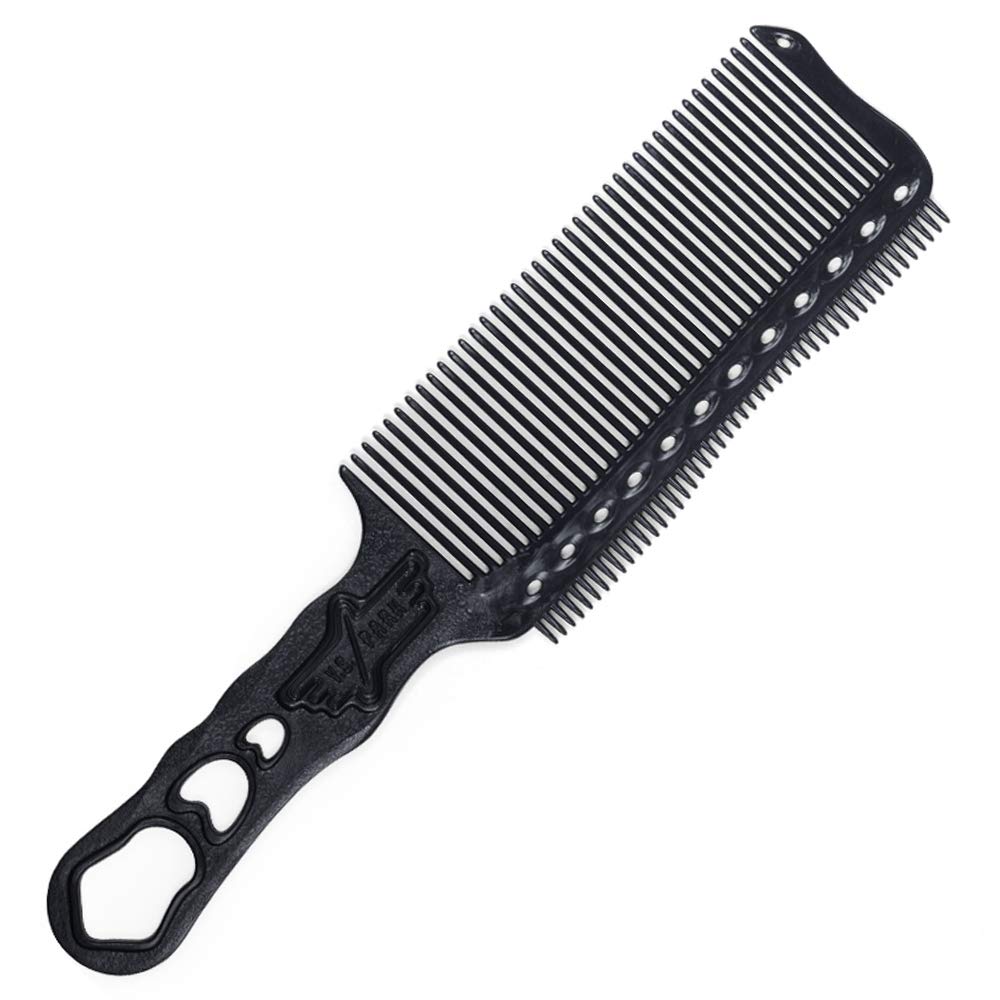 Y.S.PARK YS-S282T Flat-Top Clipper Comb, Carbon Black, Wide Clipper-Over-Comb Cutting Comb