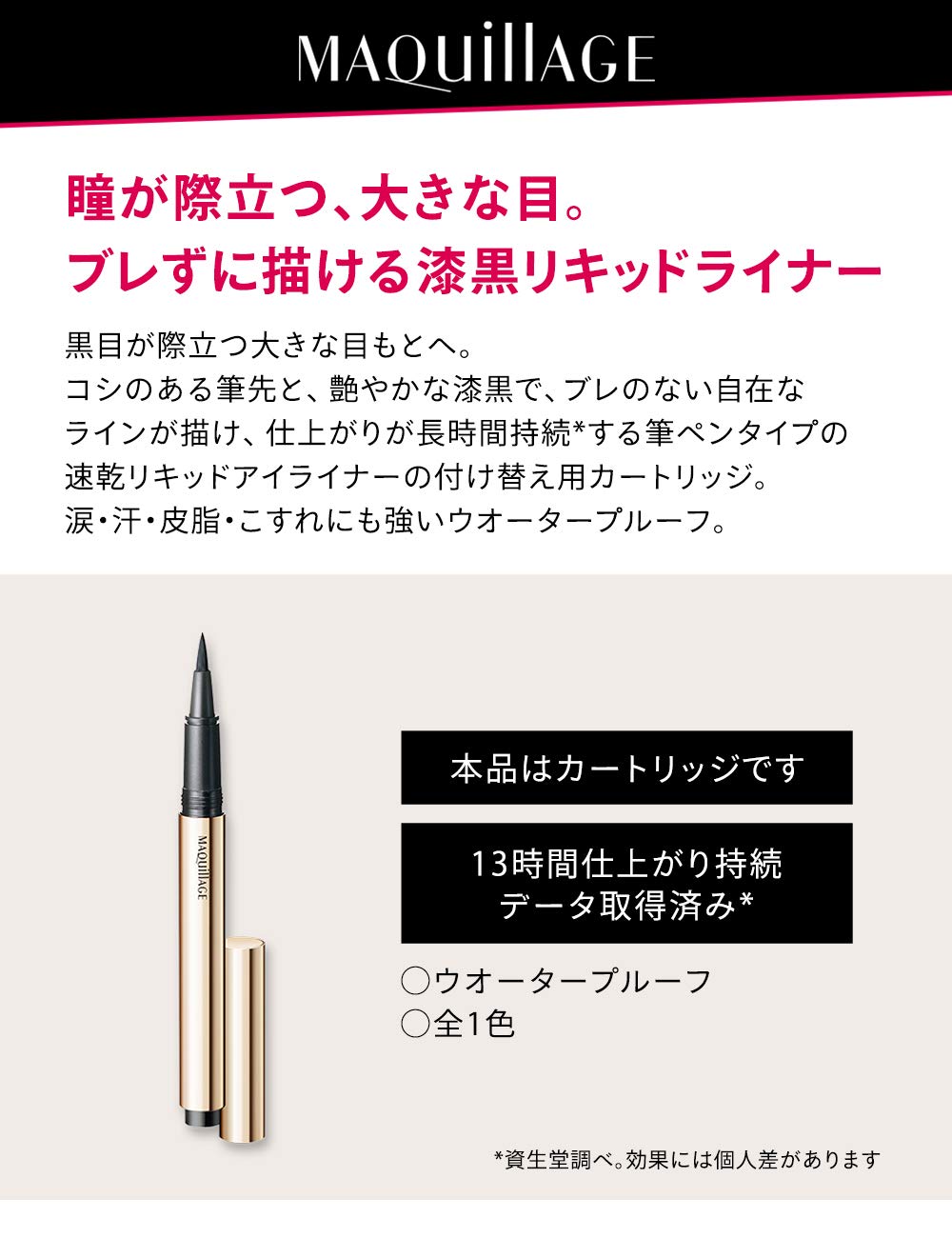MAQUILLAGE Perfect Black Liner — Waterproof Brush-Pen Liquid Eyeliner