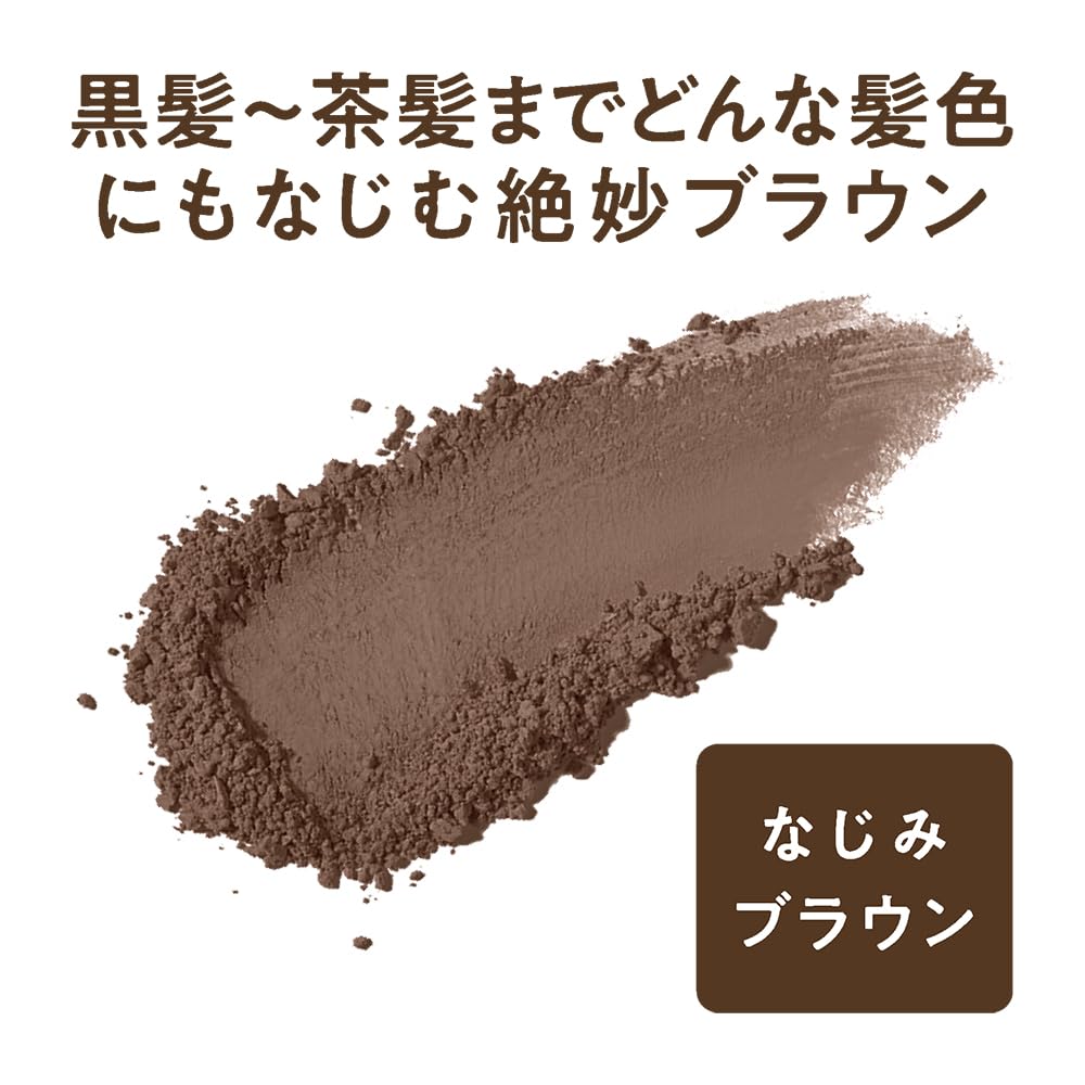 Cezanne Hair Makeup Powder, 4.0 g Natural Brown Hair Powder to Cover Thin Spots and White Roots, Matte Finish with Puff, Made in Japan