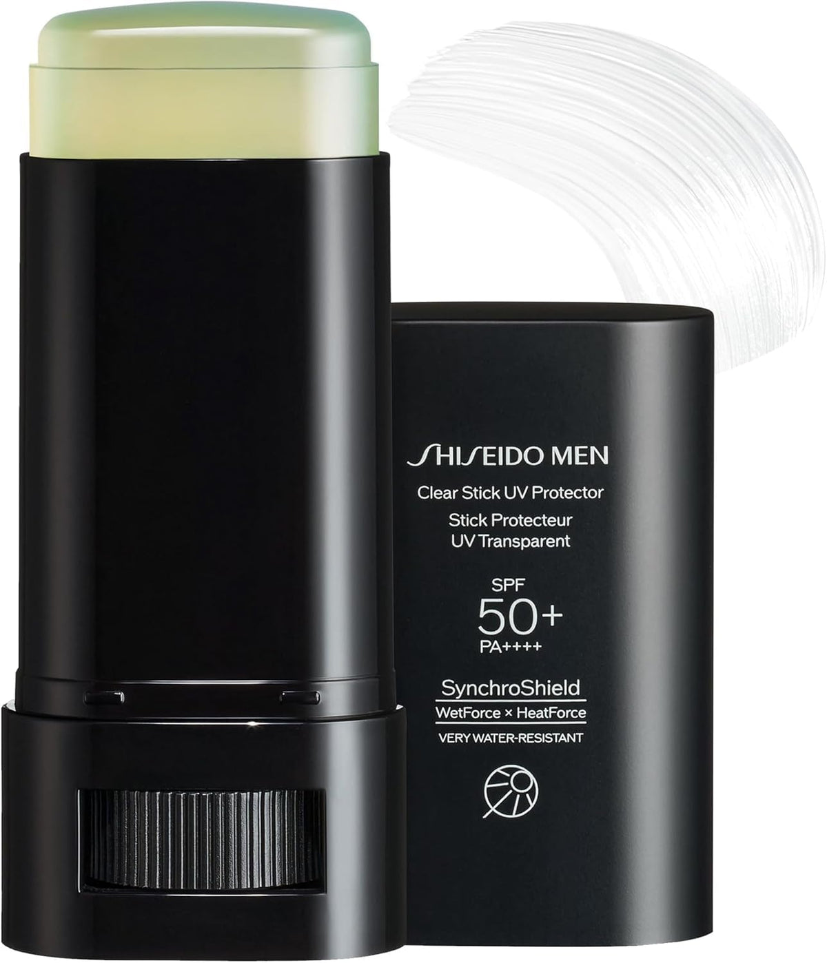 Shiseido Men Clear Stick UV Protector SPF50+ PA++++, Very Water-Resistant Transparent Sunscreen Stick for Face and Body, 20 g