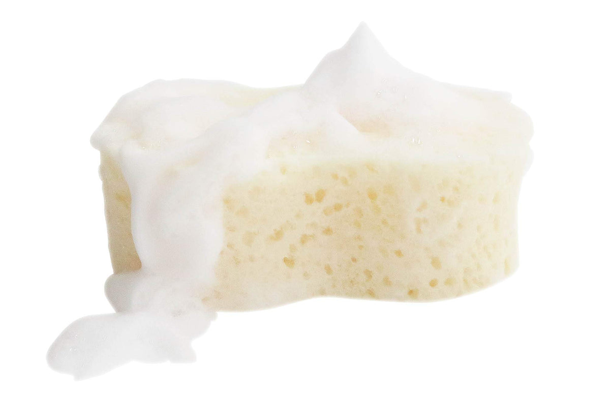 Ohe Baby Body Sponge Beige 14.8 x 8.6 x 5 cm, Soft Moist Polyurethane Foam Bath Sponge for Baby Skin, Made in Japan