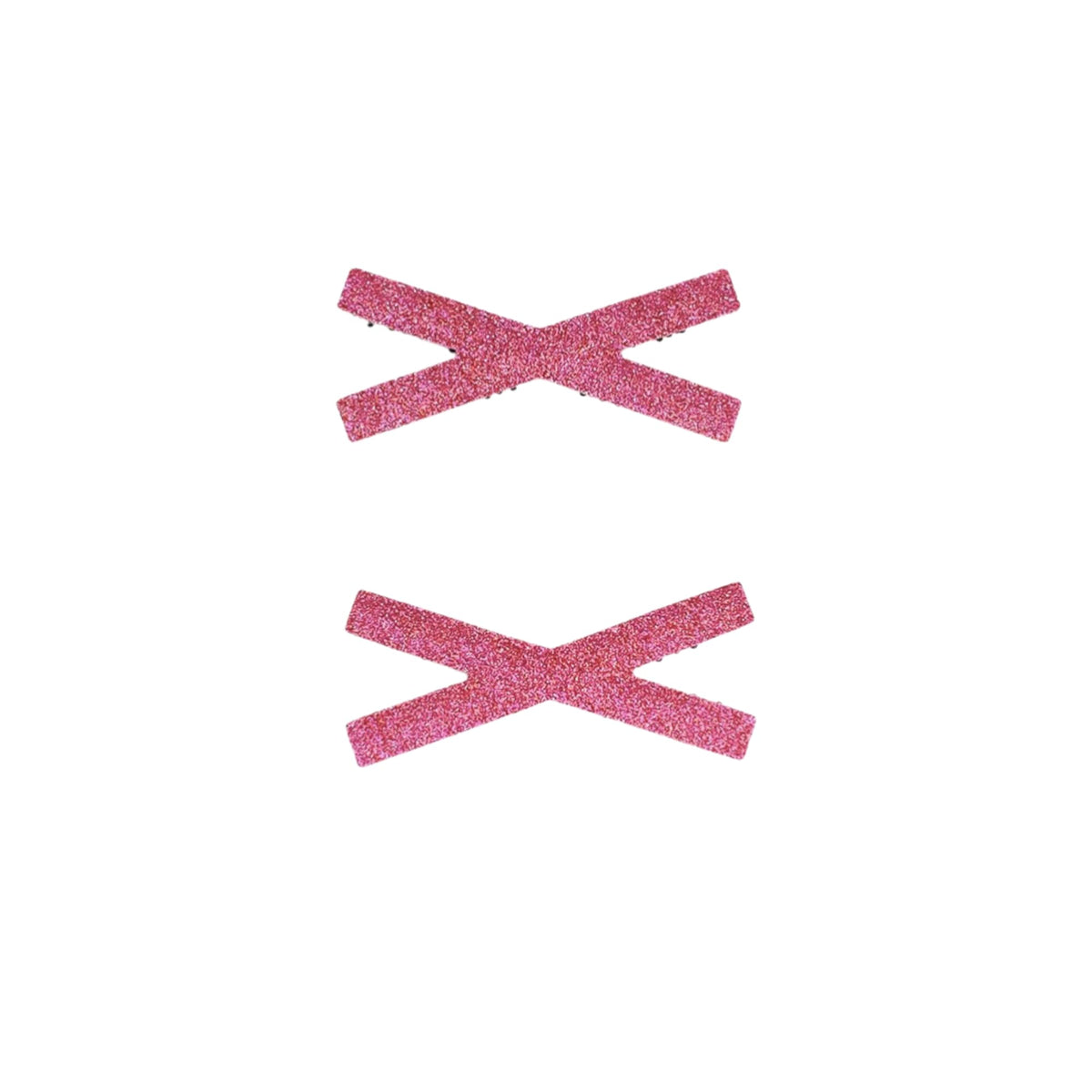 Cross X Mini No-Crease Hair Clips for Bangs, Set of 2, Made in Japan, 5 x 2.1 cm, in Plain, Velvet and Faux Leather Fabrics