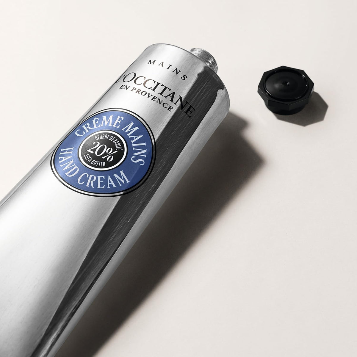 L'Occitane Shea Butter Hand Cream 150 mL, Large Size Moisturising Hand Cream with 20% Shea Butter in an Aluminium Tube