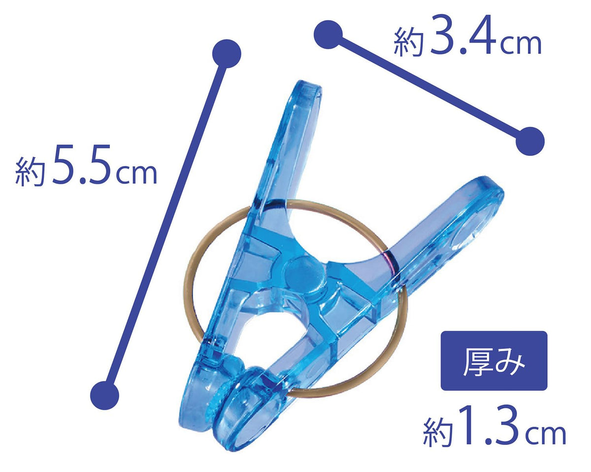 Ohe UV-Resistant Polycarbonate Laundry Pegs, 14 Pieces with Round Tips and Steel Springs, 5.5 x 3.4 x 1.3 cm Each, Blue