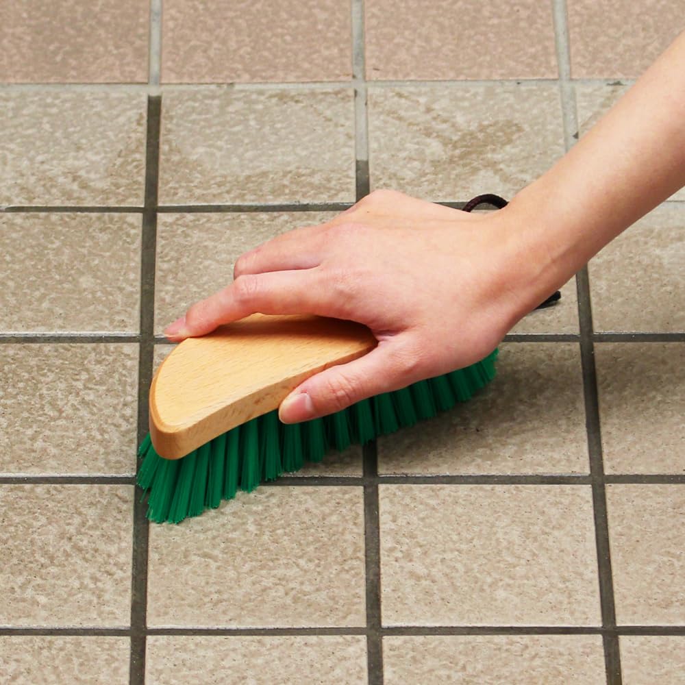 Azuma Handy Deck Brush, Wooden-Handle Scrub Brush for Entrance Tiles and Concrete, 21 x 5 x 6 cm, Synthetic, Fern or Pakin Fibre