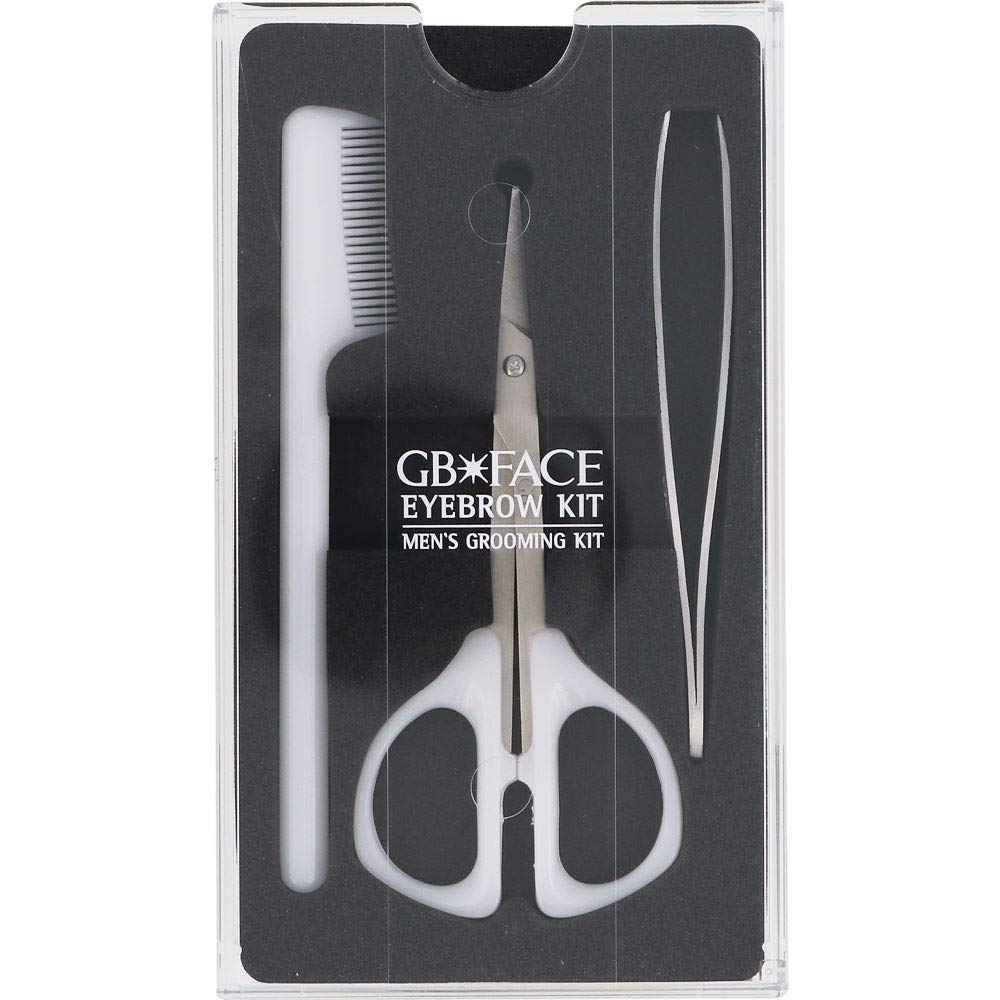 GATSBY GB Face Eyebrow Kit, Men's Grooming Kit with Eyebrow Comb, Scissors and Tweezers