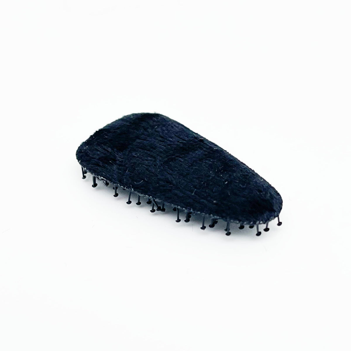 Velvet No-Crease Hair Clip for Bangs, Made in Japan, Mini Oval, Mini Teardrop and Ribbon Shapes in Navy, Beige, Black and Brown