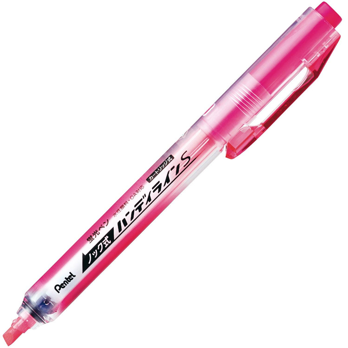 Pentel Handy-Line S Knock Highlighter SXNS15, Cap-Free Fluorescent Marker with Ball Shutter, 145 mm and 29 g, 5-Colour Set or Single Colours in Packs of 5 or 10
