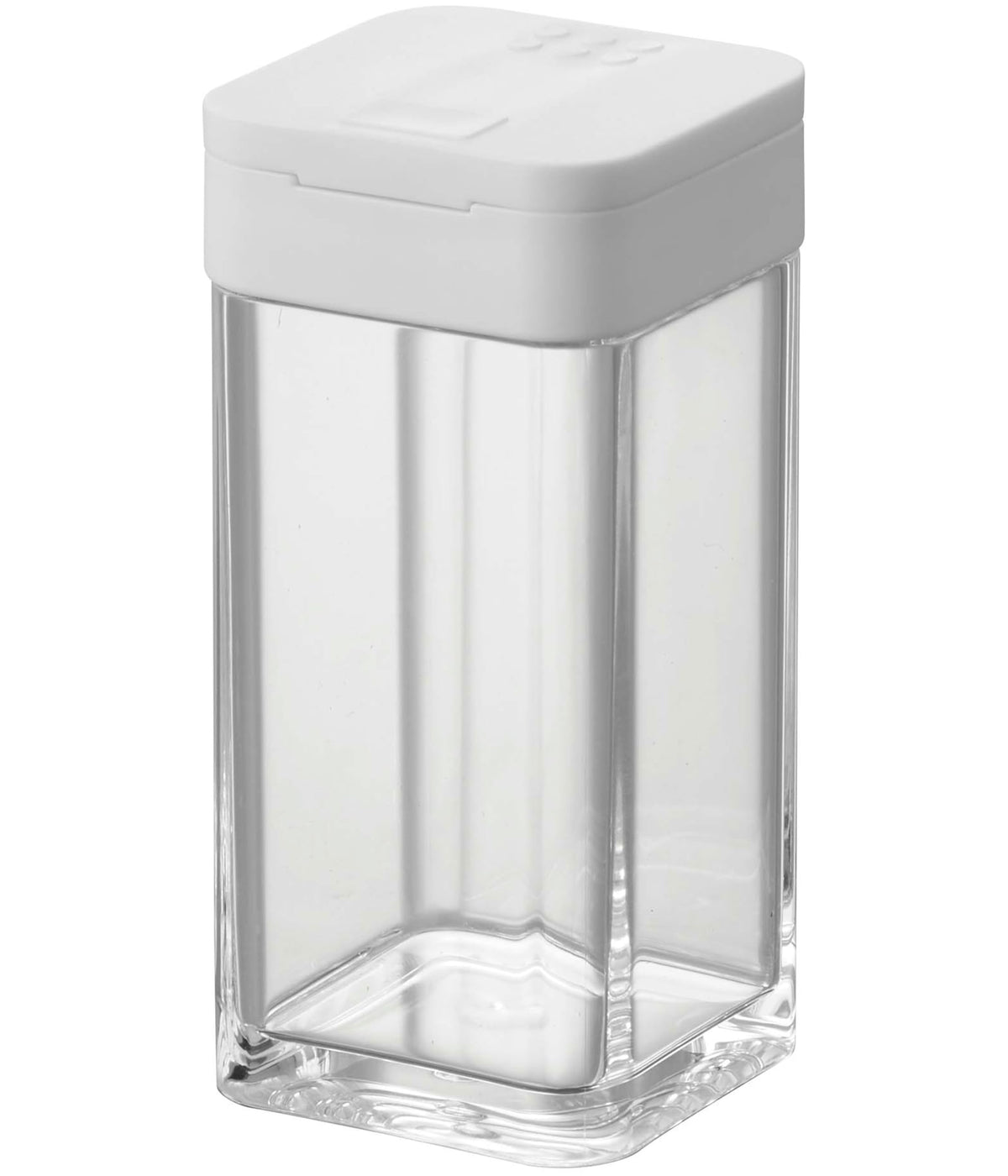 Yamazaki Tower Slide Spice Bottle L, 120 ml Acrylic Seasoning Container with One-Hand Slide Lid, 4.8 x 4.8 x 10 cm and 90 g, Plain or Magnetic, White or Black