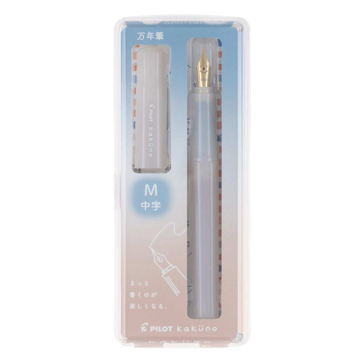 PILOT Kakuno Madoromi Fountain Pen, Capped Fountain Pen with Gold-Coloured Nib, Fine or Medium, Black Cartridge Included, Converter CON-40 or CON-70N Compatible, 131 mm, 5 Colours