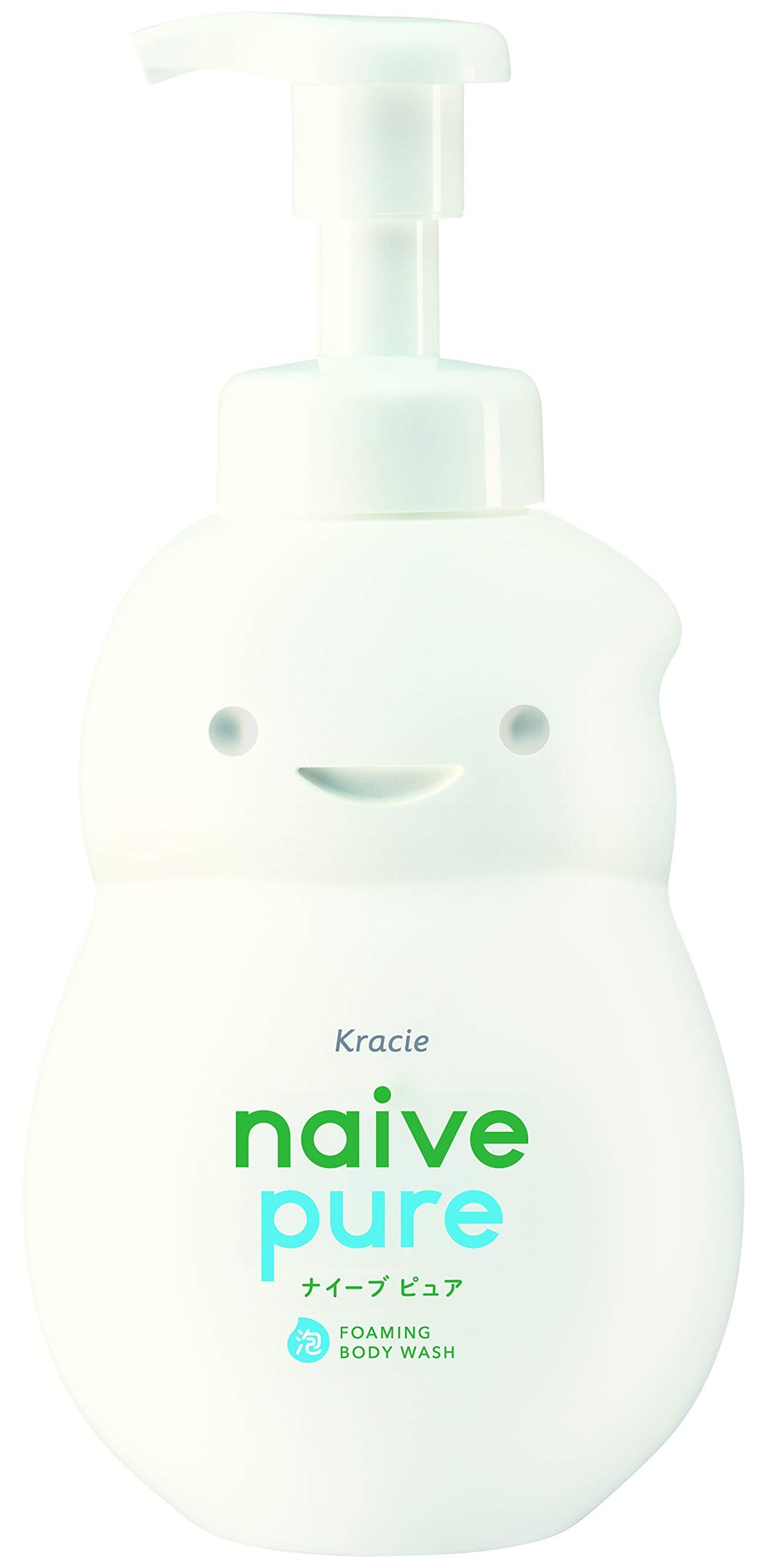 Naive Pure Additive-Free Foaming Body Wash, Plant-Based Cleansing Ingredients, Fragrance-Free and Colorant-Free for the Whole Family, 550 mL Pump, 450 mL Refill or Four Refills