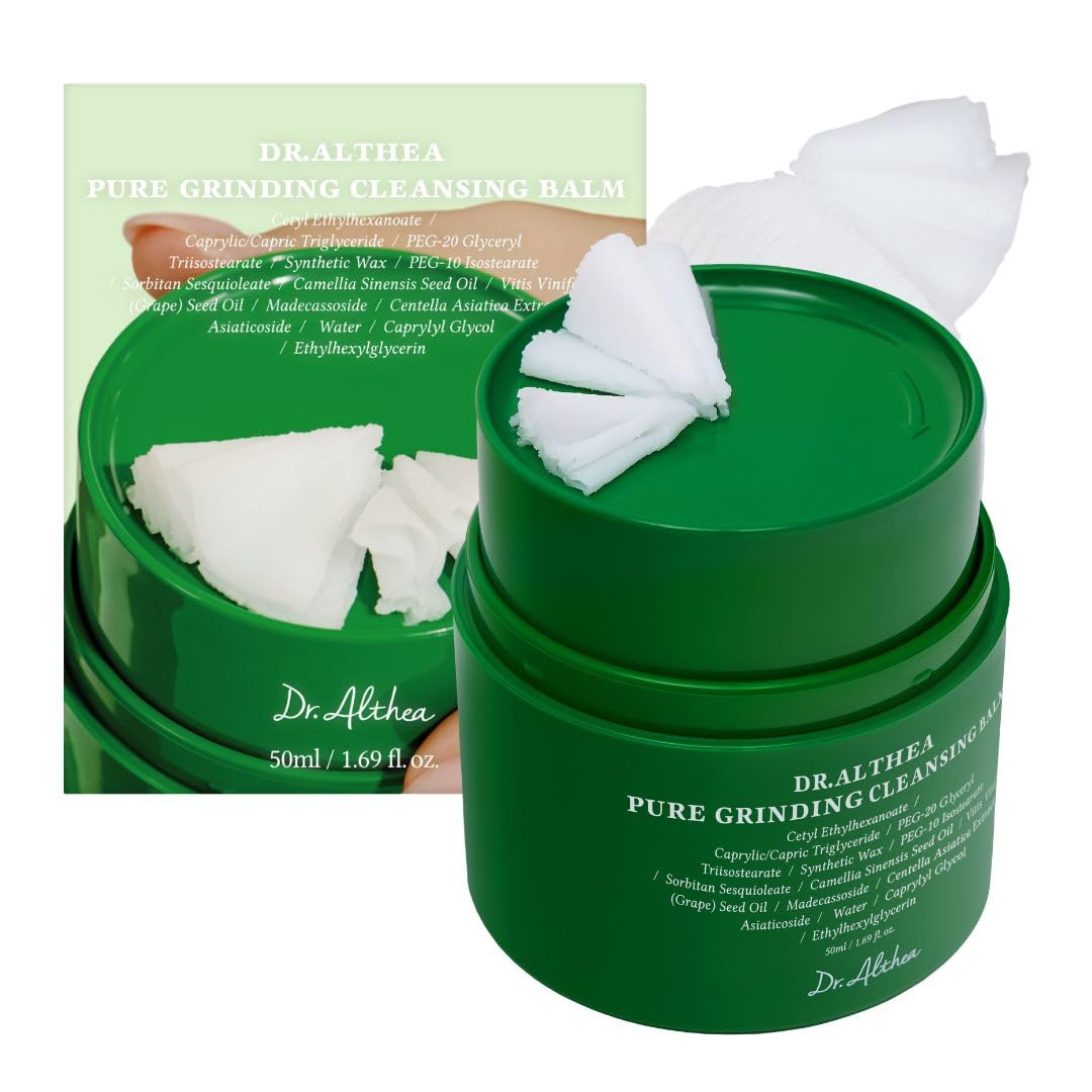 Dr.Althea Pure Grinding Cleansing Balm, Sherbet-Texture Grind-to-Use Makeup Remover Balm with Centella and Madecassoside, 50 mL