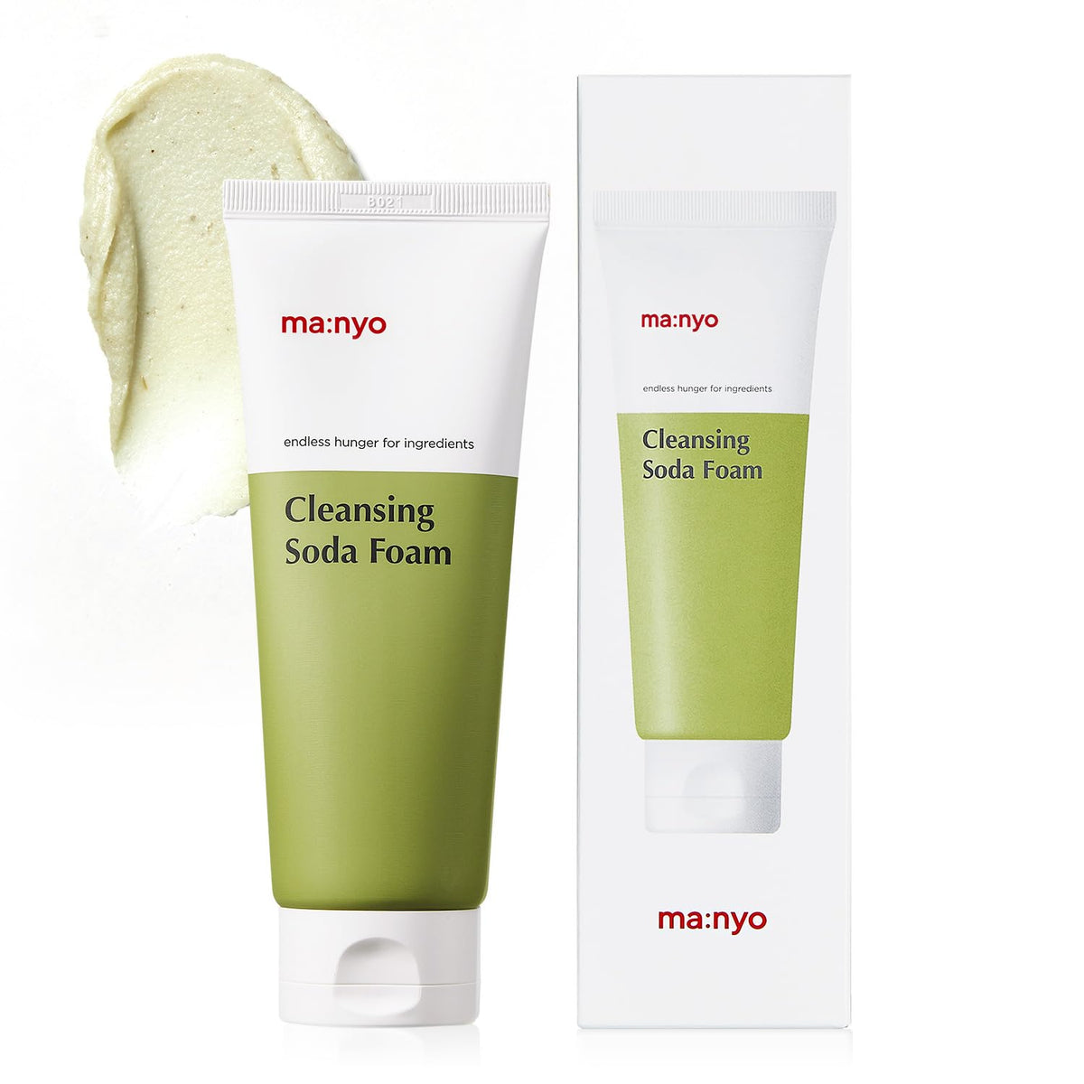 ma:nyo Pure and Deep Cleansing Soda Foam, Unscented Soda Powder Face Wash with 42 Plant Extracts for Pores, 150 mL