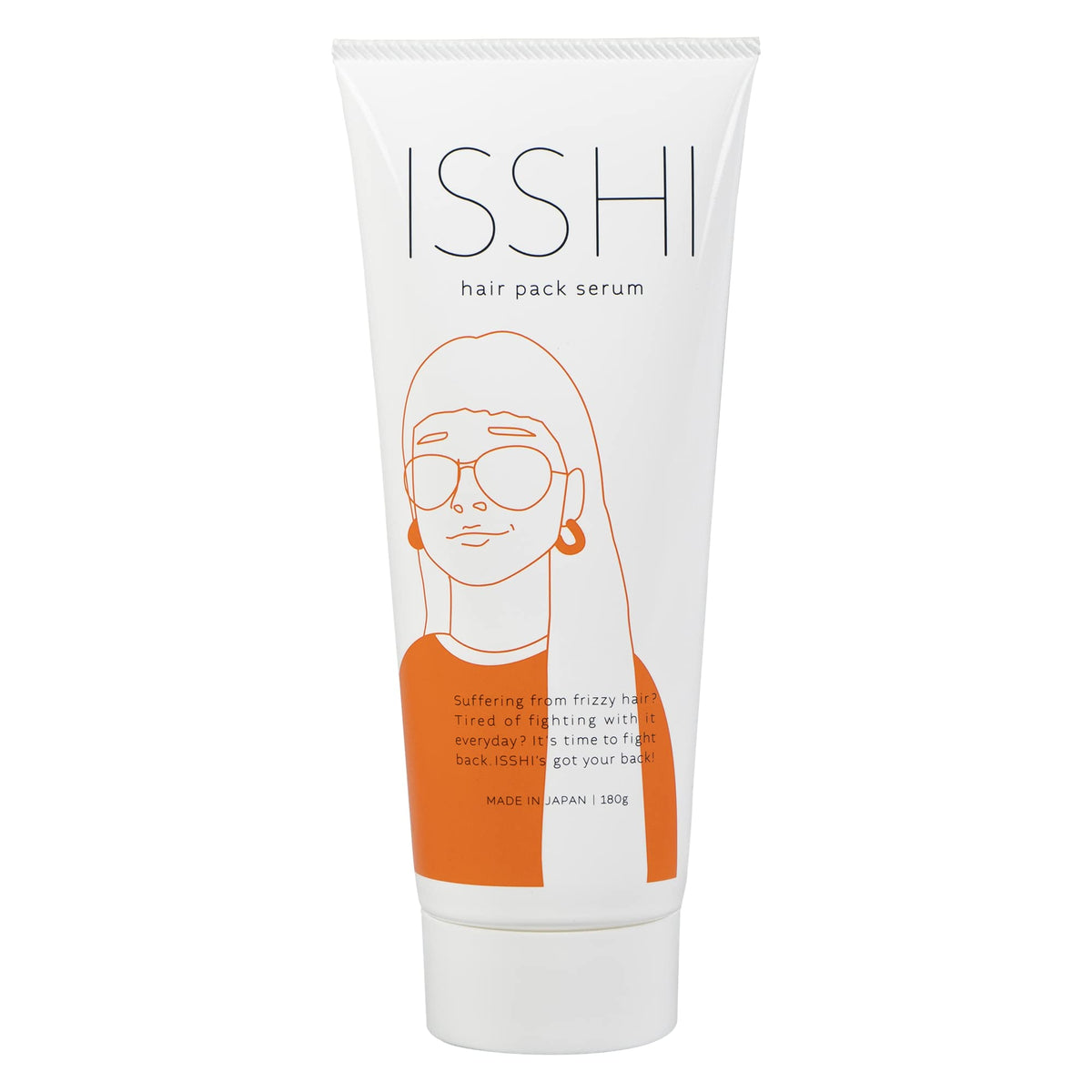 Isshi Hair Pack Serum, 180 g Acid-Heat Hair Mask with Glyoxylic Acid for Frizzy, Wavy Hair, Rinse-Off Treatment for Smooth Straight Hair, Made in Japan