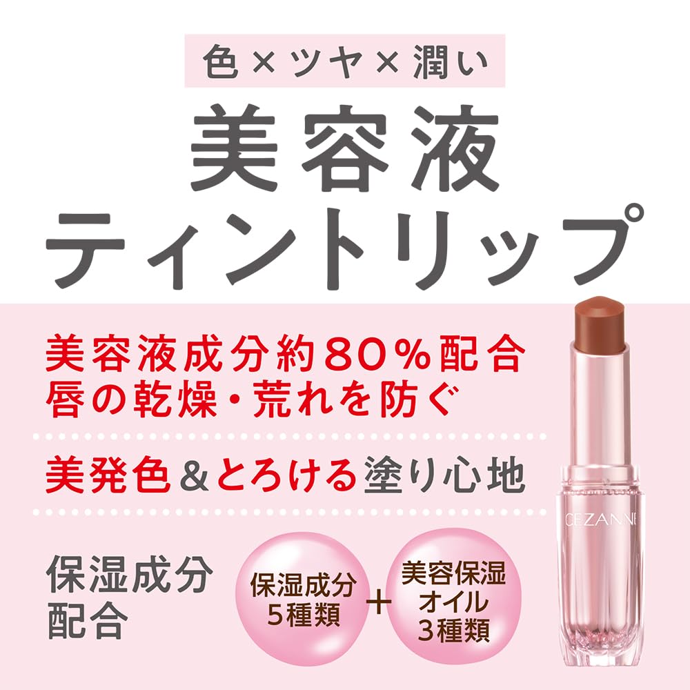 Cezanne Lasting Gloss Lip N 301 Momo Coral, 3.2 g Serum Tint Lipstick for Lasting Colour, Shine and Moisture