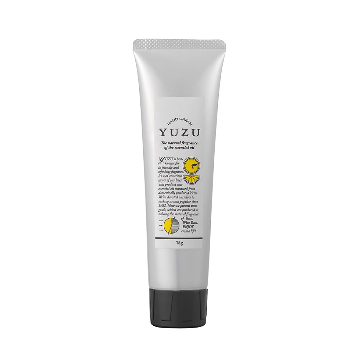 Daily Aroma Kochi Yuzu Hand Cream, 75 g Tube with Yuzu Seed Oil, Yuzu Extract and Shea Butter, Seven-Free Formula, Made in Japan