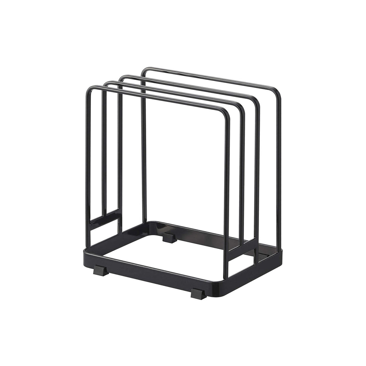 Yamazaki Tower Cutting Board Stand for Round Boards, Stand That Floats Two Round Cutting Boards of 18 to 36 cm Upright So They Dry Clean, Square Boards Fit the Wide Slot Too, Cushions Included, 16 x 11.8 x 17.5 cm and 410 g, White or Black