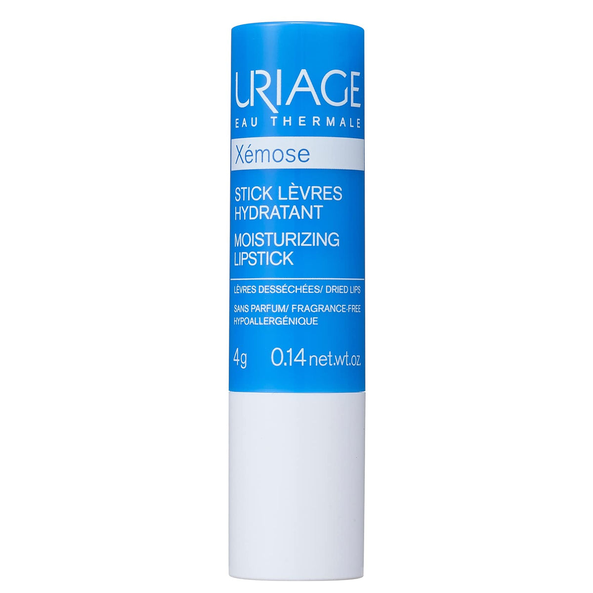 Uriage Moisturizing Lipstick Fragrance-Free, Low-Irritation High-Moisture Lip Balm Stick for Chapped Lips, 4 g