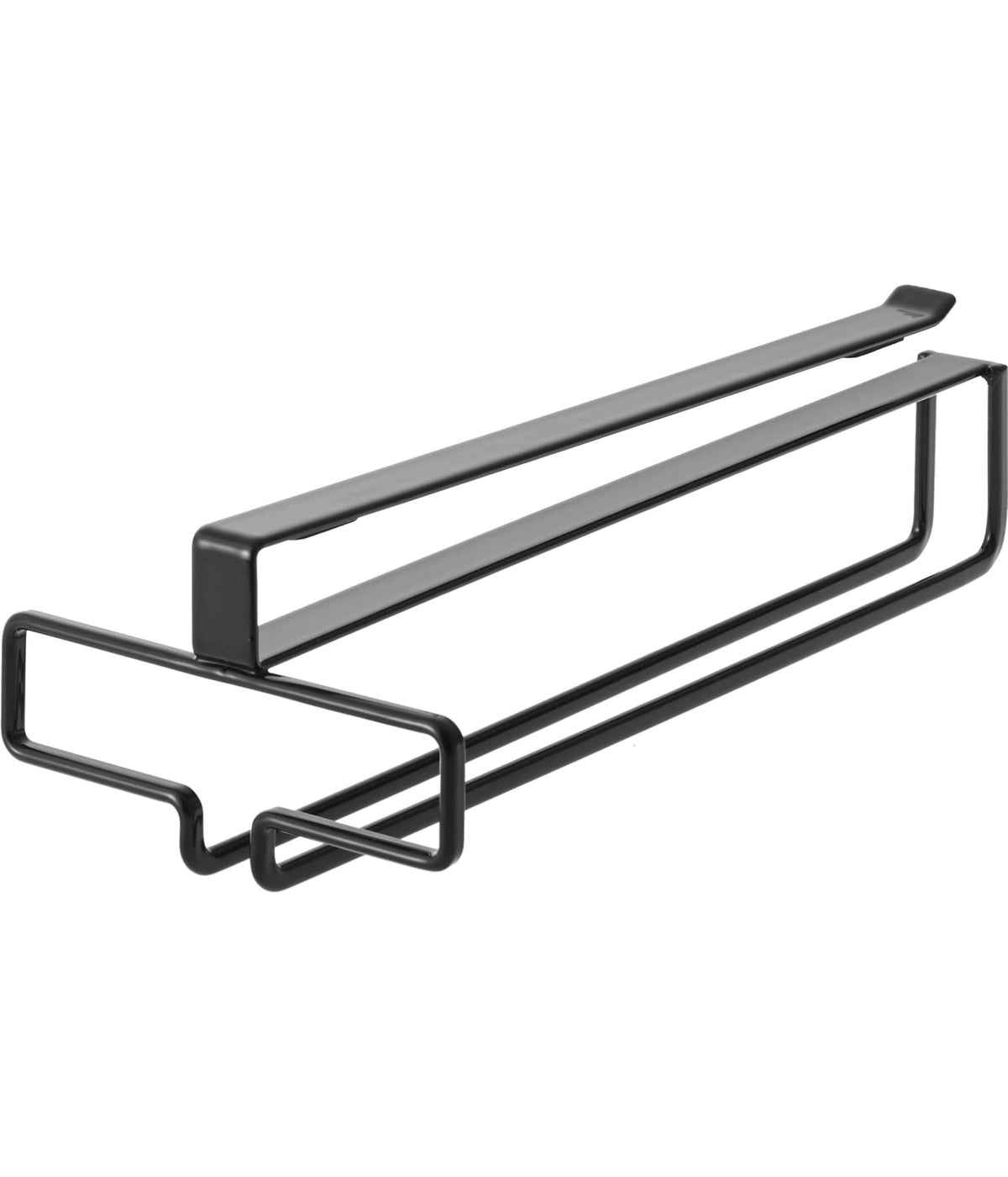 Yamazaki Tower Under-Shelf Wine Glass Bar, Steel Stemware Hanger for Hanging Cabinets, 26 x 11 x 7 cm, No Drilling, White or Black