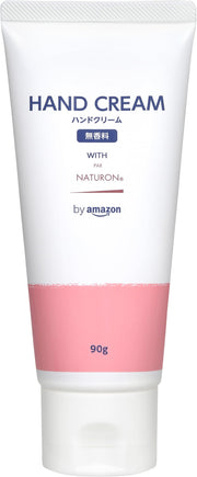 by Amazon Hand Cream with Naturon 90 g, Fragrance-Free Natural-Origin Hand Cream with Aloe Extract and Plant Squalane, Non-Sticky, Larger Size