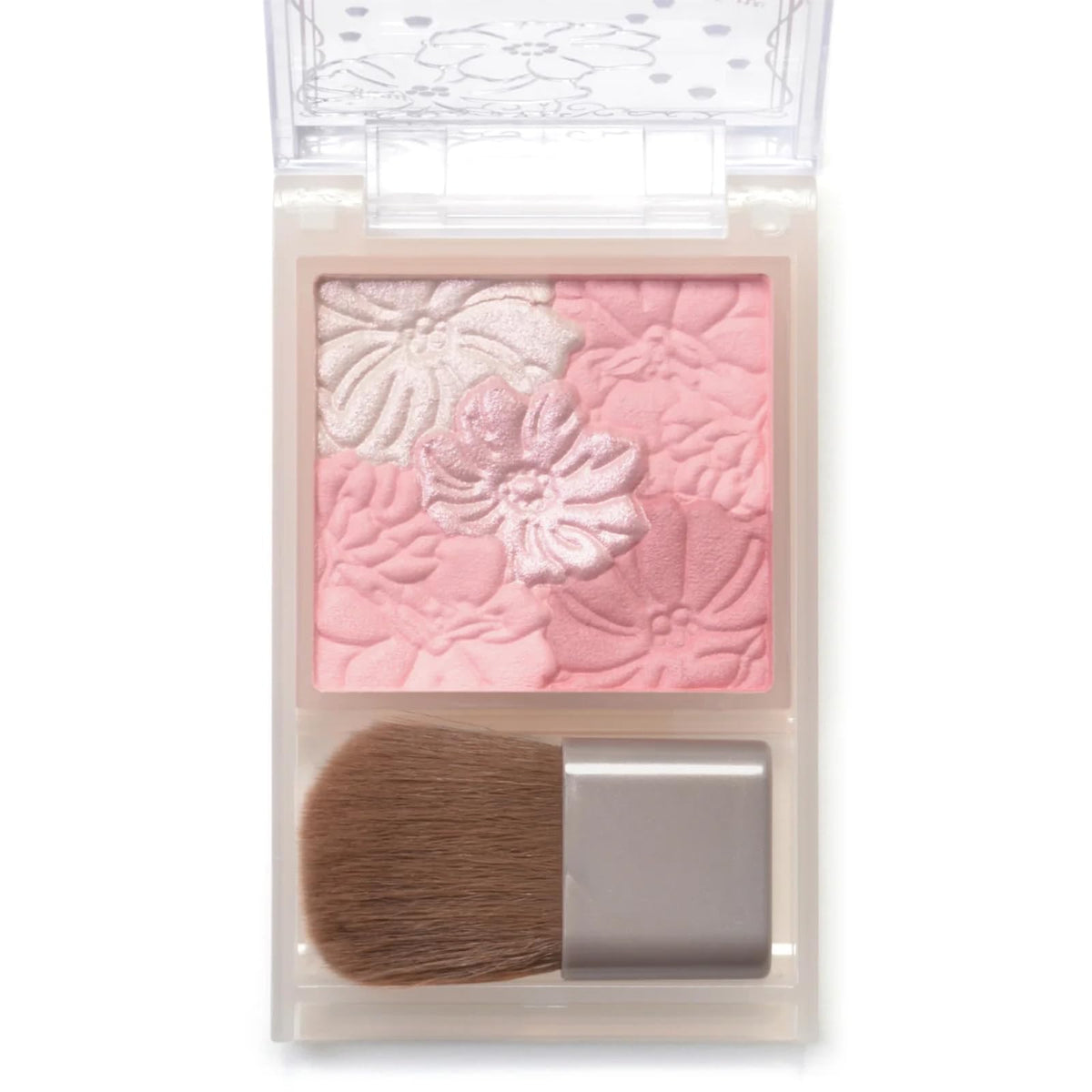 Canmake Glow Fleur Cheeks Blend Type, Four-Colour Shiny and Sheer-Matte Powder Blush Palette with Brush, 5.4 g